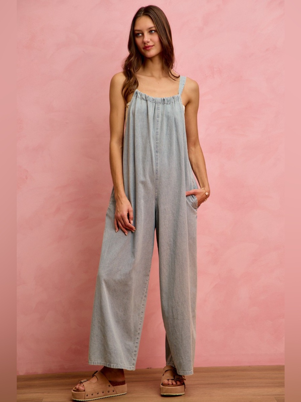 SO ME Wide Leg Denim Overalls 💙 Light Wash | Lightweight Jumpsuit | Casual Chic